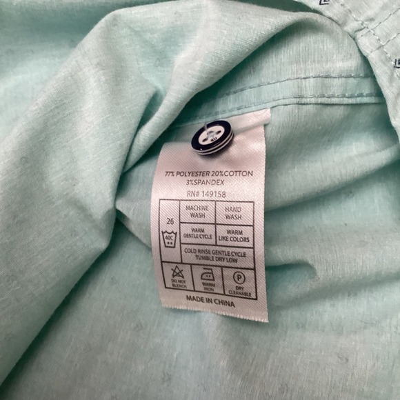 Craft Flow Mens Short Sleeve Button Down Shirt Blue Dot Print - Large - Picture 7 of 7